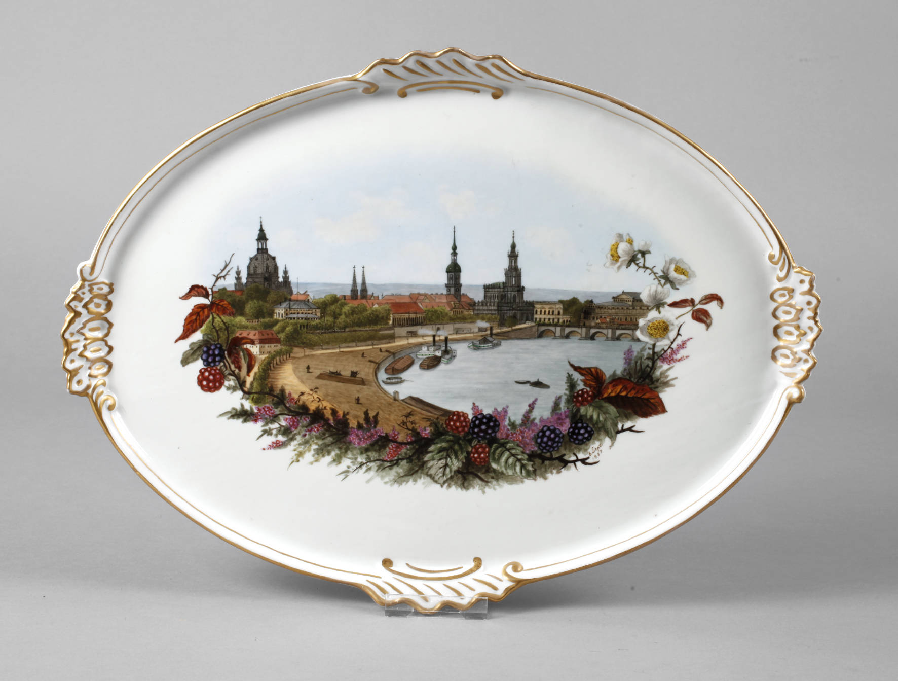 Meissen Teichert Ansichtenplatte Dresden