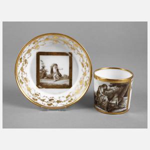 Biedermeiertasse Grisaillemalerei