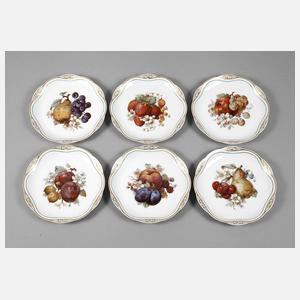 Fürstenberg sechs Obstteller Jugendstil