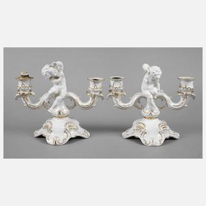 Hutschenreuther zwei Kerzenleuchter mit Putten