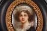 Kleine Porzellanbildplatte Madame Le Brun