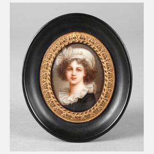 Kleine Porzellanbildplatte Madame Le Brun