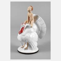 Kunstporzellan Selb Putto auf Truthahn111