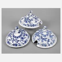 Meissen drei Terrinendeckel Zwiebelmuster111