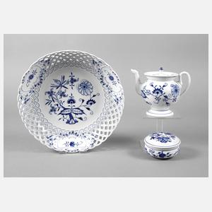 Meissen drei Teile Zwiebelmuster