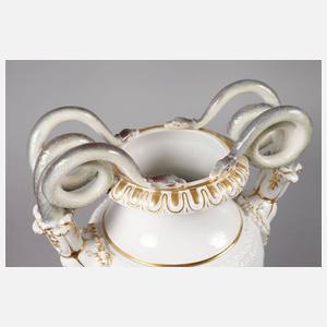 Meissen Schlangenhenkelvase Hausmalerei