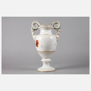 Meissen Schlangenhenkelvase Hausmalerei