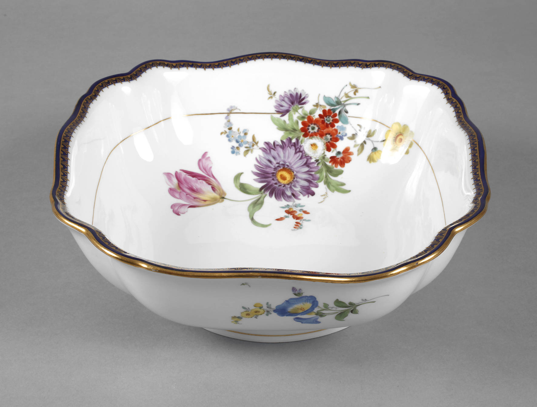 Meissen Speiseschüssel mit Kobaltrand