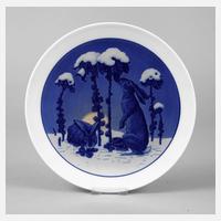 Meissen Wandteller Hasen im Winter111