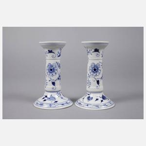 Rauenstein Paar Kerzenleuchter Zwiebelmuster