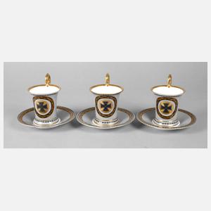 Tirschenreuth drei Tassen ”Aus grosser Zeit”