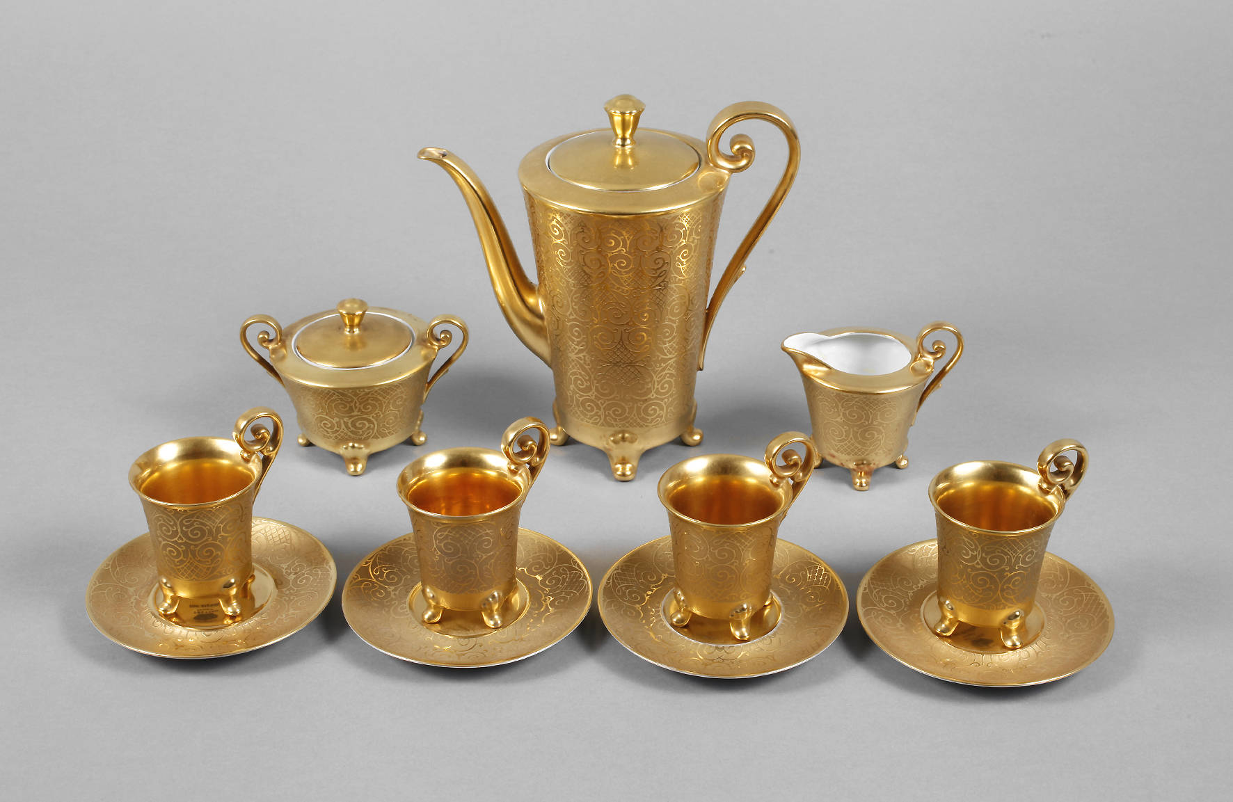 Tettau Bavaria Mokkaservice Ätzgold