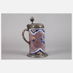 Großer Dorotheenthaler Fayence-Walzenkrug