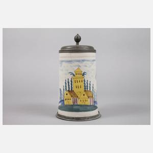 Oettingen-Schrattenhofener Fayence-Walzenkrug