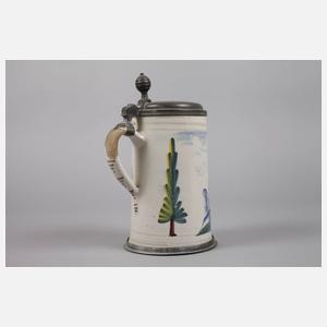 Oettingen-Schrattenhofener Fayence-Walzenkrug