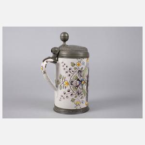 Seltener Nürnberger Fayence-Walzenkrug