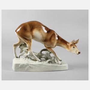 Otto Jarl Reh auf naturalistischem Sockel