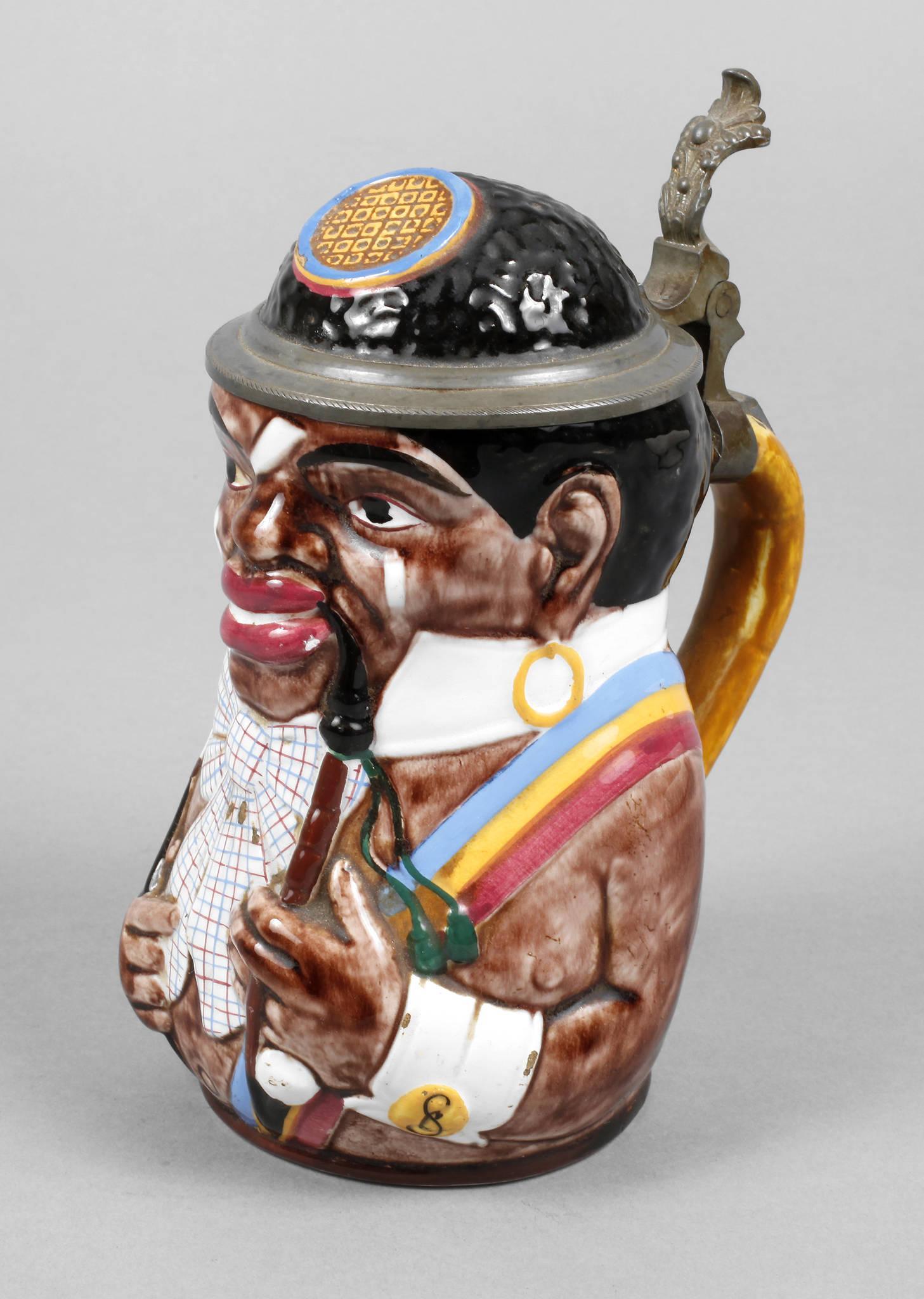 Studentischer Bierkrug als Afrikaner