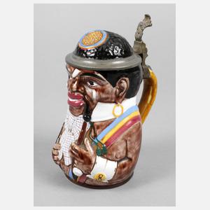 Studentischer Bierkrug als Afrikaner