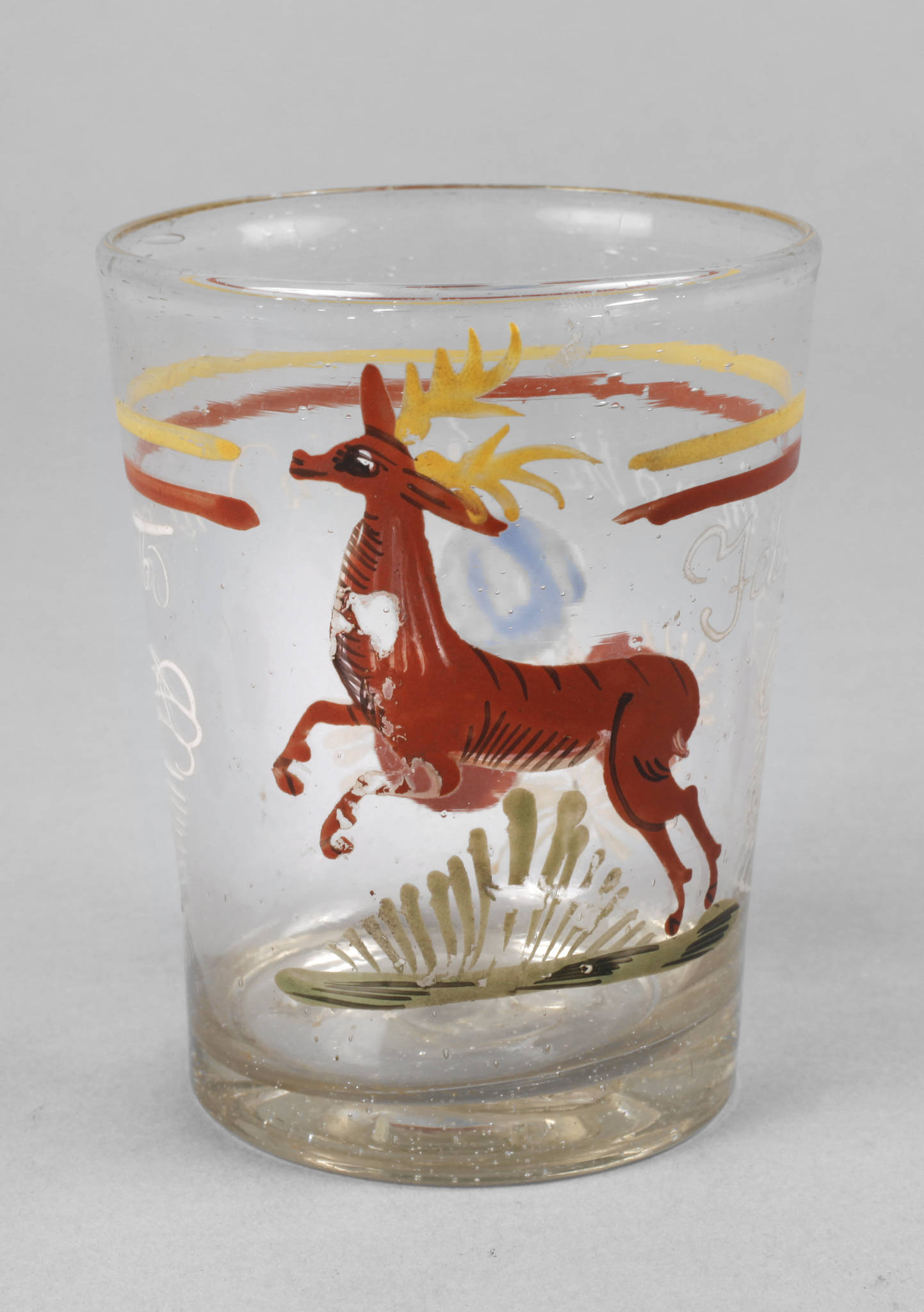 Barockes Becherglas mit Hirsch