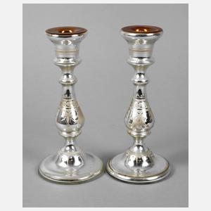 Paar Bauernsilberleuchter