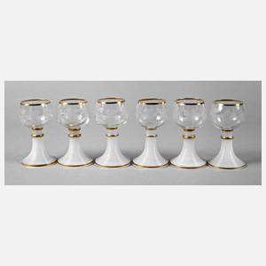 Sechs Historismus-Weinrömer