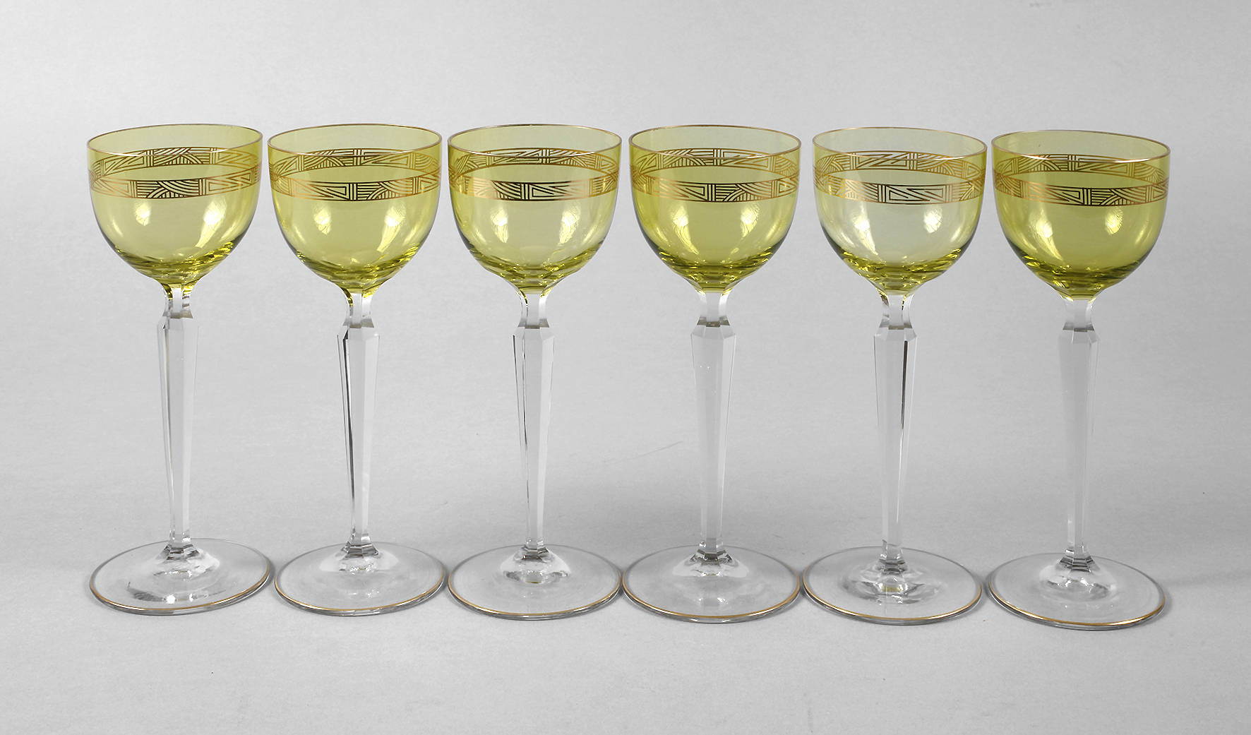 Sechs Jugendstil-Weinrömer