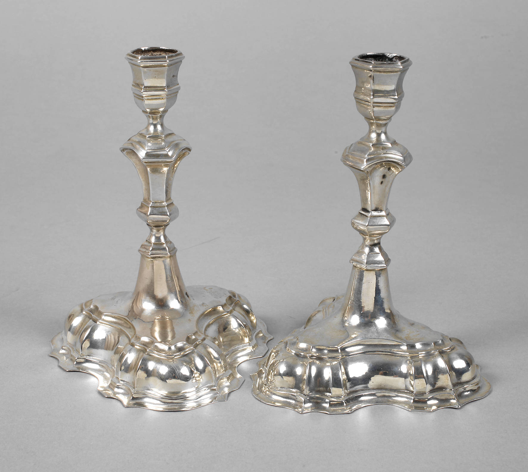 Paar seltene Silberleuchter Breslau