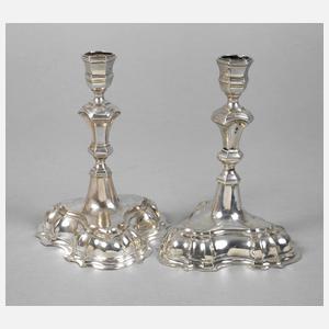 Paar seltene Silberleuchter Breslau