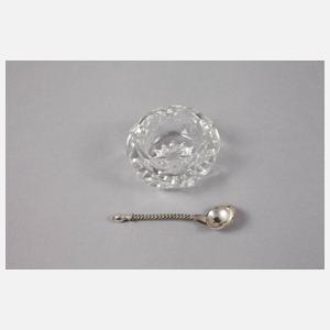 Vier Salznäpfe mit Silberlöffelchen