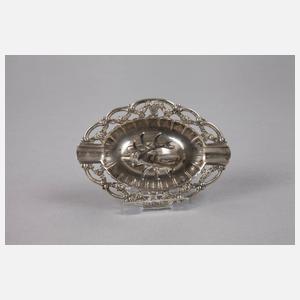 Kleine Aschenschale mit plastischem Hirsch