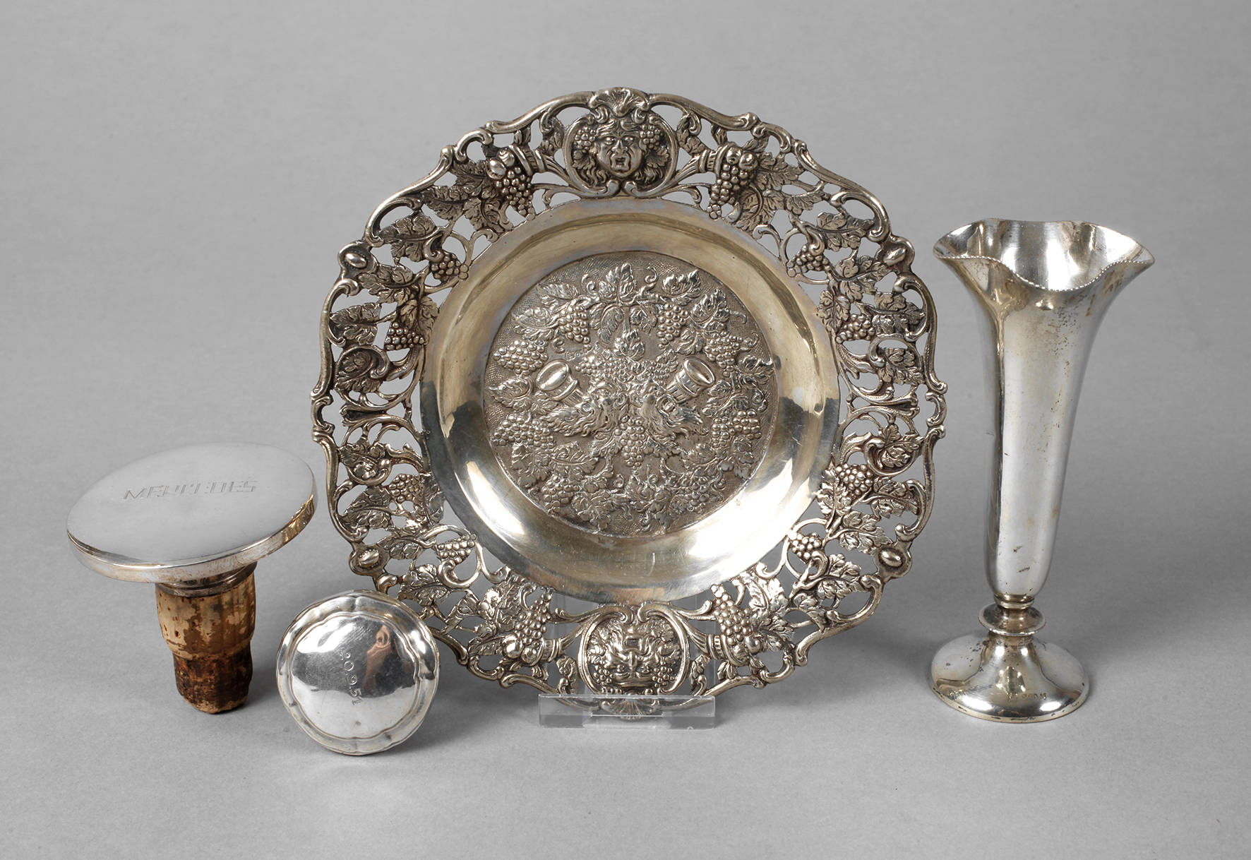 Vier Kleinteile Silber