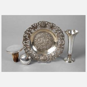 Vier Kleinteile Silber