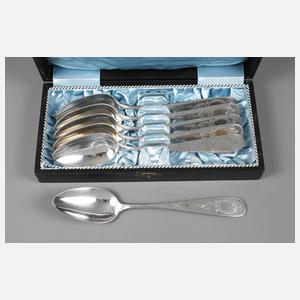 Silber sechs Speiselöffel im original Etui