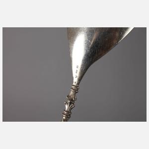 Zwei jagdliche Vorlegelöffel Silber