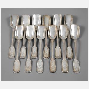 Zwölf Eislöffel Augsburger Faden