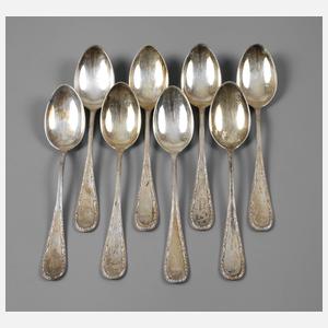 Acht Kaffeelöffel Silber