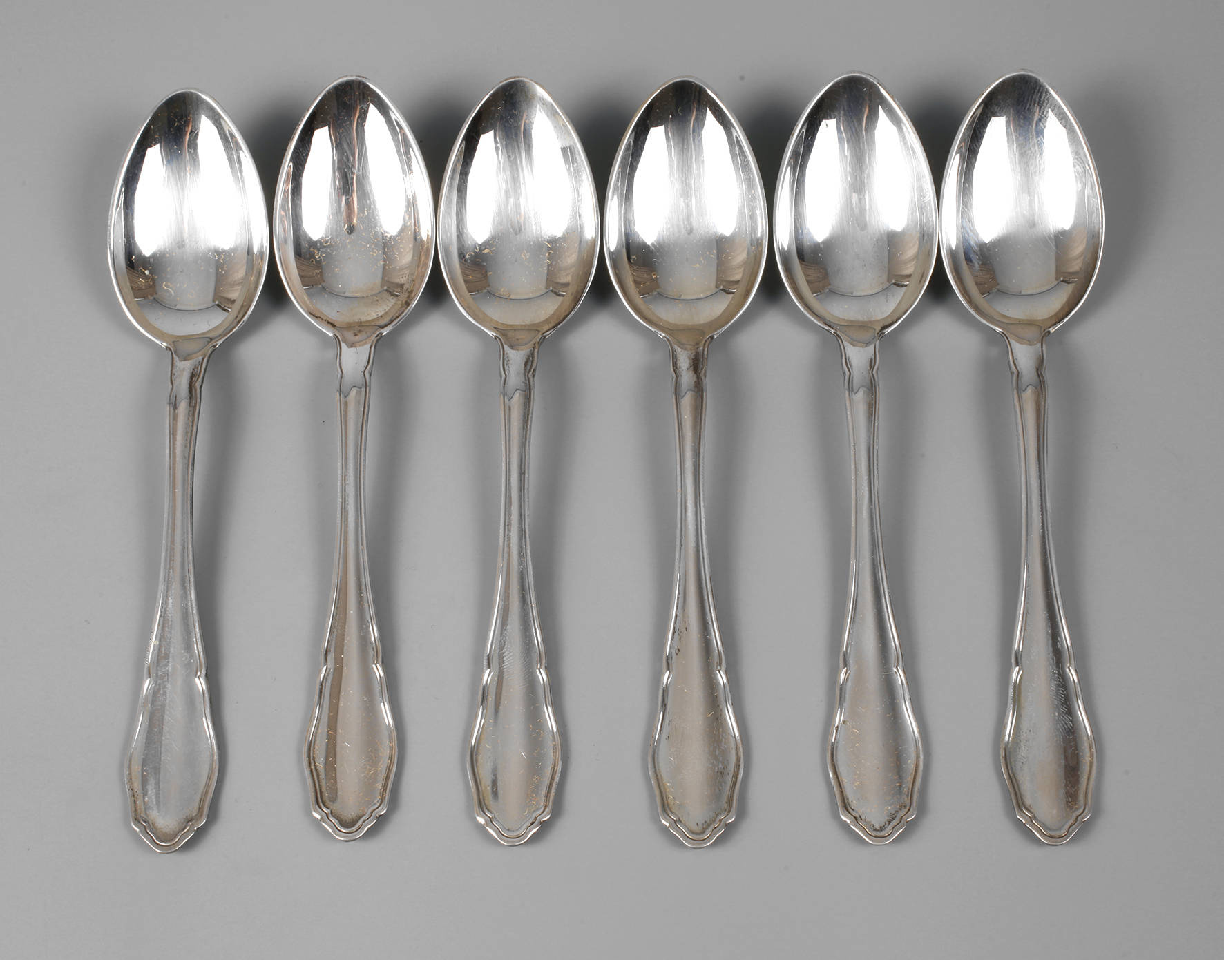 Sechs Kaffeelöffel Silber