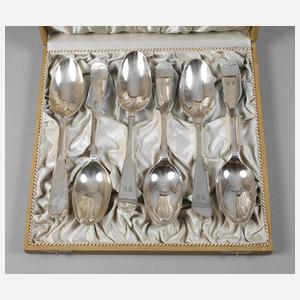 Sechs Biedermeier-Speiselöffel