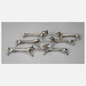 Sechs Messerbänkchen