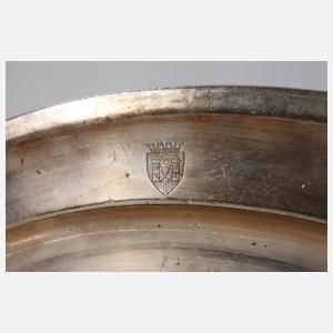 Wellner siebzehn Vorlegeplatten mit Plauener Stadtwappen