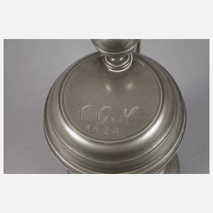 Großer sächsischer Walzenkrug Zinn