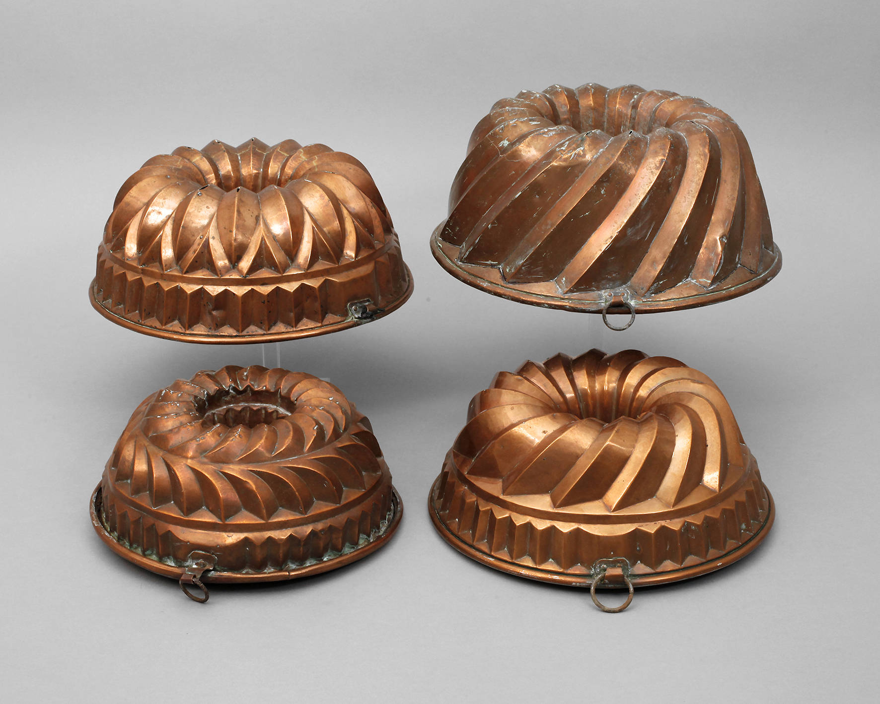 Vier Kupferbackformen