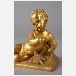Vergoldeter Putto Bronze