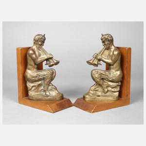 Paar figürliche Buchstützen