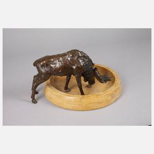 A. Titze, Großer Elch auf Marmorschale