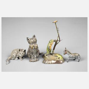Wiener Bronze Konvolut vier Tiere