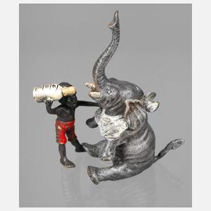 Wiener Miniaturbronze Elefant als Baby
