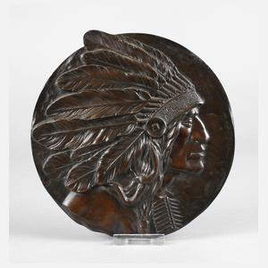 Bronzeplakette Indianer