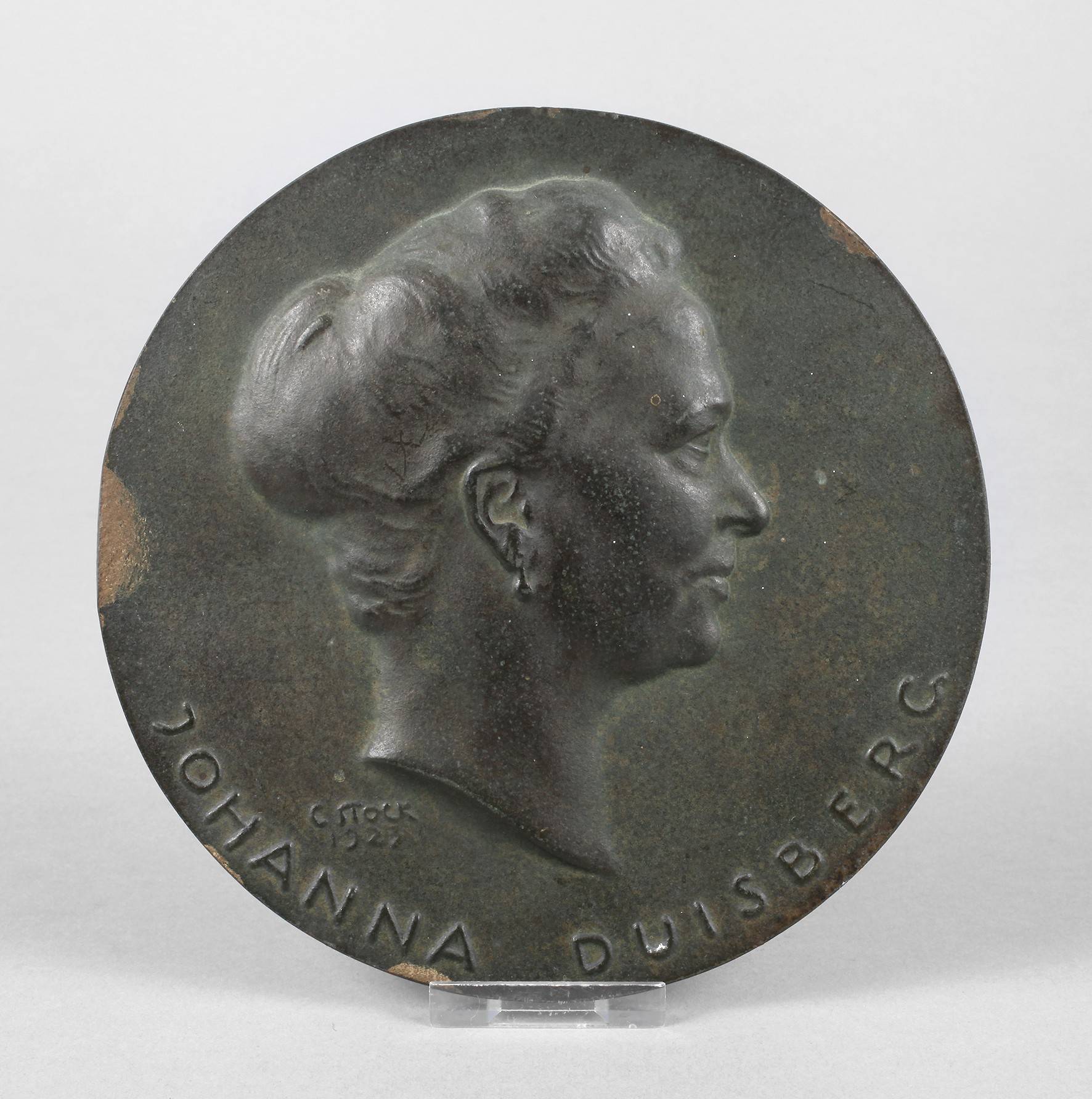 Carl Stock Bildnisplakette Bronze